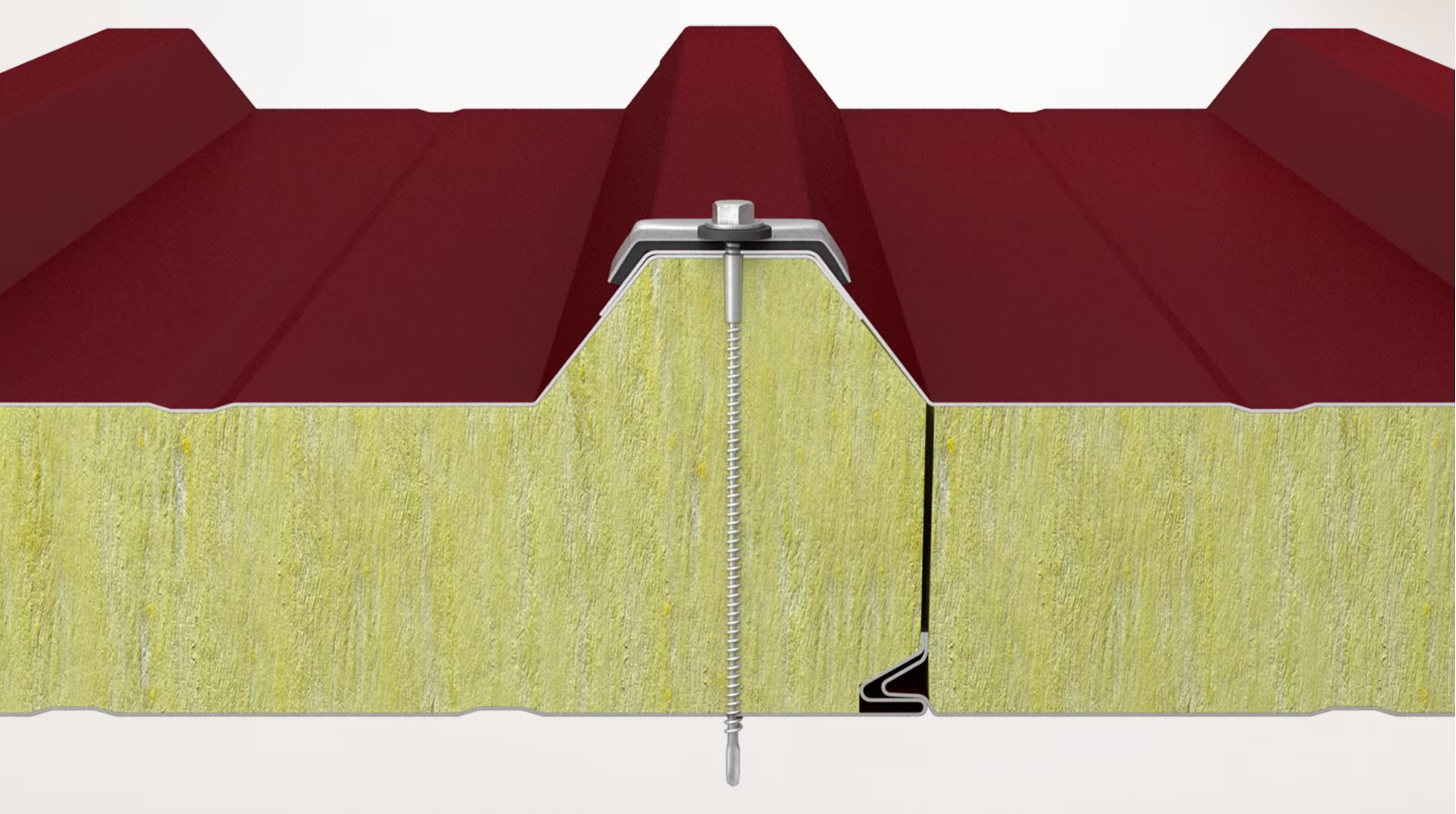 5 Hadveli Dıştan Vidalı Çatı Paneli /Taşyünü/Cam Yünü Yalıtımlı